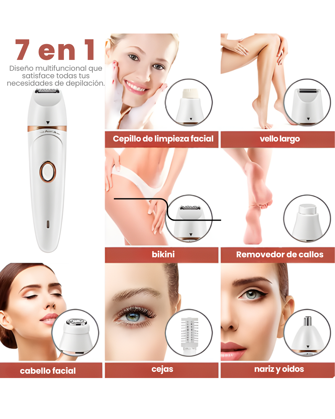 Depiladora SkinGlow 7 en 1